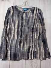 Simply Vera Wang Shirt Ladies Large Gray and White Tie Dye Long Sleeve picture