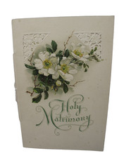 Antique c1900 Catholic Wedding Souvenir Stakalta Chillicothe OH Embossed Floral picture