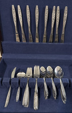 Ekco Eterna ROSE COTILLION 50 Pc Vintage Silverware Flatware Stainless Taiwan picture