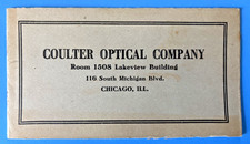 EYEGLASSES CATALOG 1921 Coulter Optical Company Chicago Library Spectacles +++ picture