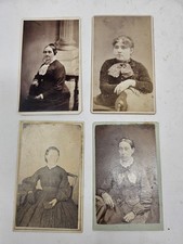 4 Antique 1800s   Women CDV Photo Card – Original Sepia  Portrait Photography picture