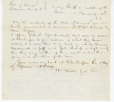 1840 Vermont Document Subpoena Burlington Chittenden B. F. McFarland WM Weston picture
