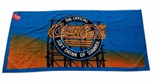 VTG NWT Coca Cola Neon Sign Beach Towel 1989 The Official Soft Drink of Summer picture