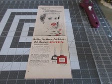 1954 Cutex  Rose Pearl Nail Polish,  Red Lips Vintage Print Ad picture