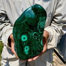 3.94LB Natural glossy Malachite transparent cluster rough mineral sample picture
