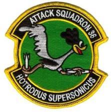 VA-36 Roadrunners Patch – Iron On/ Sew On, Embroidered, 4 Inch picture