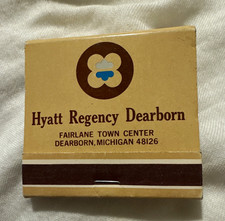 Hyatt Regency Dearborn Michigan Matchbook Cover Fairlane Town Center 48126 picture