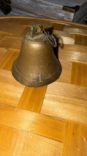 Vintage Small Brass Hanging Bell Number 11 Metal Clapper Rustic Farm Decor picture