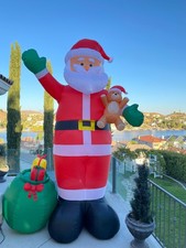Impact Select 11.8 FT Christmas Inflatable Santa Green Gift Bag Teddy Bear picture