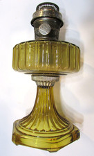 Old 1910s Aladdin Corinthian Dark Amber Glass Antique Kerosene Oil Lamp w Burner picture