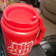 Big Gulp Red/White Advertising Mug Cup with Lid and Handle picture