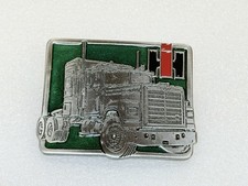 Vintage International Harvester IH Belt Buckle Semi Truck Red Black Logo Green picture