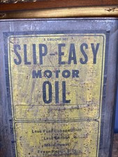 Antique Original RARE Slip-Easy Motor Oil 5-Gallon Oil Can Tonawanda Buffalo NY picture