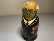 Unique Hand-Painted Soviet Leaders Nesting Doll 5pc （Gorbachev Perestroika Flag） picture