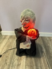 Vintage Rare 1987 Telco Old Lady/ Witch With Pumpkin Lights Up Moves Pristine picture