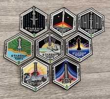 Starship Flights 1 To 8 Mission Patches NASA Falcon 9 Starbase Raptor 3.5” picture