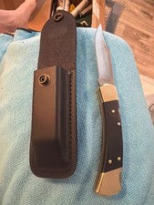 BUCK  110 Folding Hunter with leather sheath picture