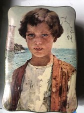 Vintage Allen's Toffee Tin Boy by the Waters C.S Allen Corp Brooklyn NY  picture