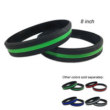Thin Green Line Police Silicon Bracelet (GREEN) Military, Sheriff, Border Patrol picture
