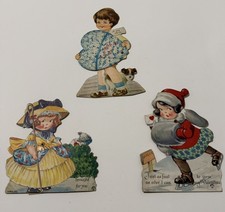Vintage 1925 Valentine's Day Greeting Card Die Cut - Set of 3 picture