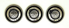 ESCADA REPLACEMENT BUTTONS 3 SILVER TONE SOLID METAL BLACK ENAMEL GOOD USED COND picture
