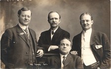 BILLY SUNDAY & FRIENDS c1910 postcard portrait real photo rppc christian evang. picture