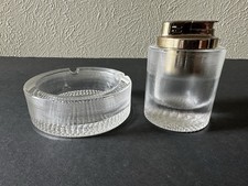 Vintage 1970’s Lucite Acrylic Hobnail Table Lighter & Matching Ashtray Set Japan picture