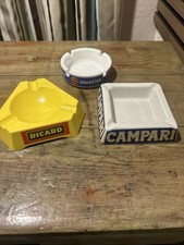 3 Vintage Ashtray Campari Italy Ceramic Orangina And Ricard picture