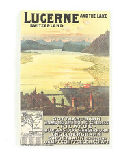 Postcard: Lucerne and the Lake, Switzerland - produced from poster; rail routes. picture