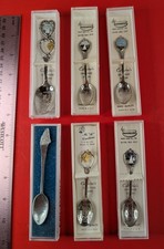 (6) Vintage New Hampshire Souvenir Spoons- 2 Charm - 1 Pewter-Lake Winnipesaukee picture