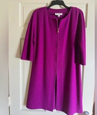 St. John Collection Pink Solid Zip Front Jacket Dress Knee Length 3/4 10 picture