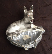 Vintage Ashtray Odesa gypsum shepherd dog USSR picture