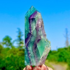 395G Rare Natural Fluorite Quartz Crystal Freeform Mineral Specimen Healing picture