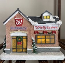 Walgreens Christmas Village Pharmacy Winter Scene Lighted Building 2025 NEW picture