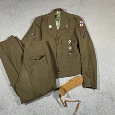 Vintage U.S. Army Wool Service Uniform Matching Wool Trouser Small Field Pouch picture