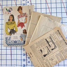 1947 Smocked Blouse Pattern w/ Embroidery Transfer Size 16 18 Uncut McCalls 1317 picture