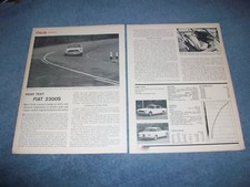 1962 Fiat 2300S Vintage Road Test Info Article 