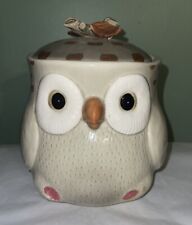 VTG 70s MCM Fitz and Floyd Spotted Owl Ceramic Cookie Jar Canister picture