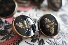 Set of  6 Gucci  BUTTONS   black  bees 17 mm 0,6 inch picture