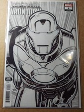 Invincible Iron Man #4 1:25 Ratio By Arthur Adams 2nd Print Incentive B&W... picture