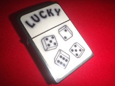 Year 2012 Zippo Lighter with LUCKY and 4 DICES Decal Sticker *New, never used* picture