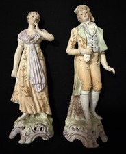 Vintage Arnart Creation porcelain/bisque Victorian-style figurines #S 6728 Japan picture