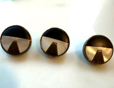 3pc Authentic Vintage ETRO Milano Jacket Buttons Black, MOP, Bronze Art Deco  picture