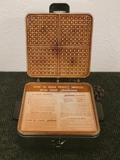 Sunbeam Model W-2 Vintage 50’s Waffle Maker Chrome Finish Made In USA *TESTED*  picture