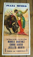 Plaza Mexico 1971 Bullfighting ORIGINAL Vintage Poster in Excellent Condition picture