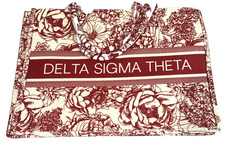Delta Sigma Theta Canvas Tote Bag Semi-Rigid w/ Zipper 16