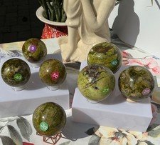 GREEN OPAL SPHERE - Mineral Chakra Reiki Crystal Witch Meditation Gem Stone picture
