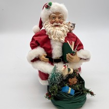 Vintage 1998 Clothtique Possible Dreams Santa Figurine Kitten Toy Bag Christmas picture