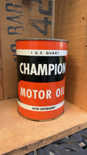 Vintage CHAMPION Motor Oil Can 1 Qt Lowe Oil Co Missouri Gas Station Petroliana picture