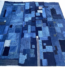 Antique Japanese BORO Indigo Cotton Futon Cover Sashiko Stitch Rare Large 5.5Hab picture